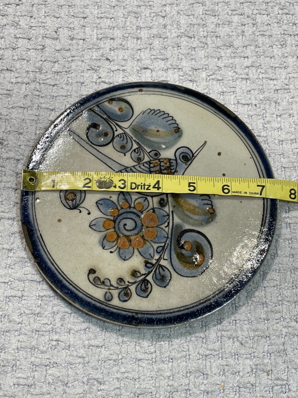 Stunning Ken Edwards Bird Flowers Mexico Studio Art Pottery Trivet - Picture 7 of 7